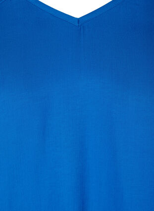 A-line, v-neck blouse with 3/4 balloon sleeves, Princess Blue, Packshot image number 2