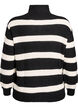 Knitted sweater with high neck and zipper, Black, Packshot image number 1