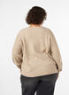 Cardigan with V-neck and ribbed texture, Beige, Model image number 2