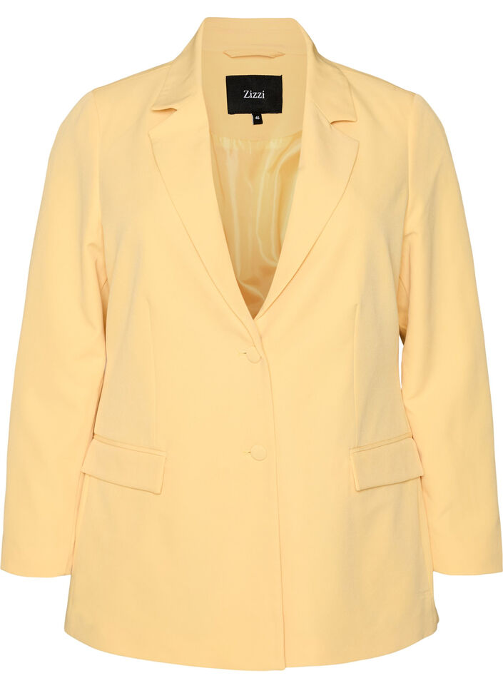 Classic blazer with button closure, Yellow, Packshot image number 0