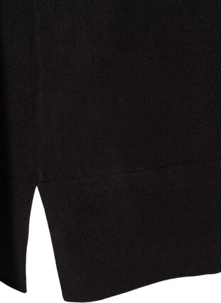 Knitted vest with slits, Black, Packshot image number 3