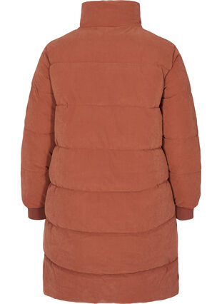 Long puffer jacket with zipper, Sequoia, Packshot image number 1