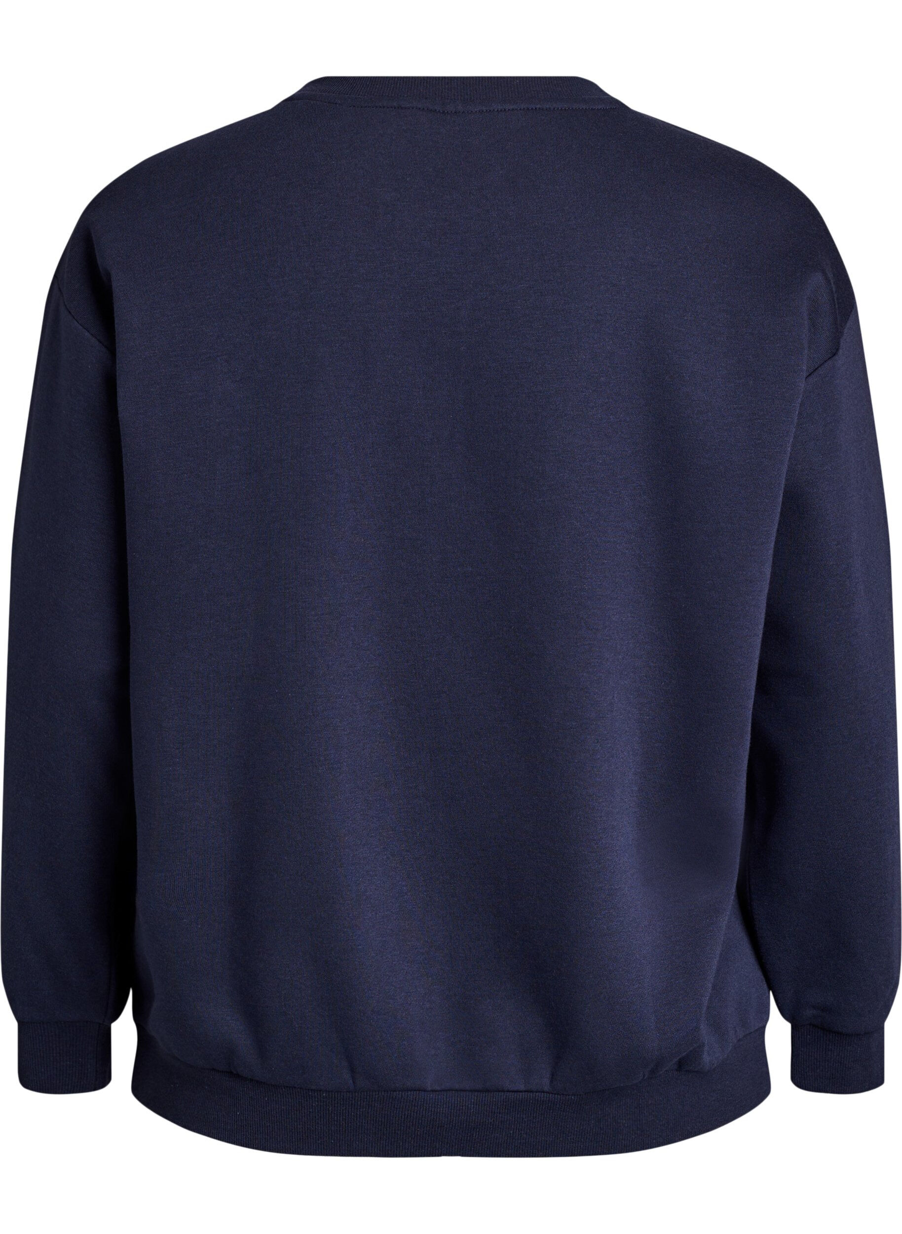Zizzifashion Sweatshirt with statement detail, Blue, Packshot image number 1