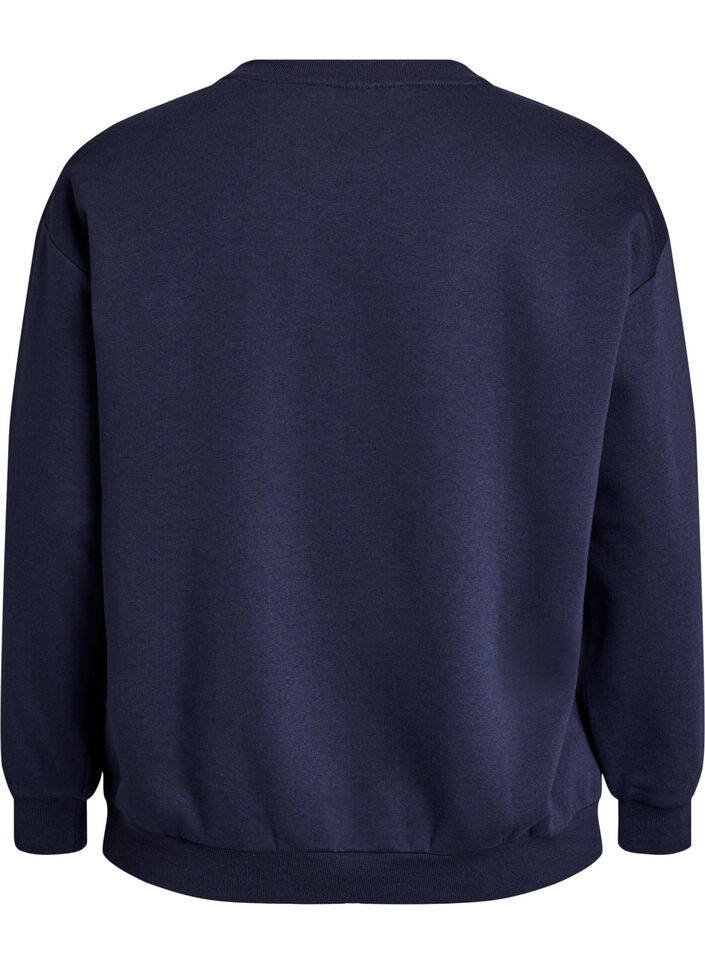 Sweatshirt with statement detail, Blue, Packshot