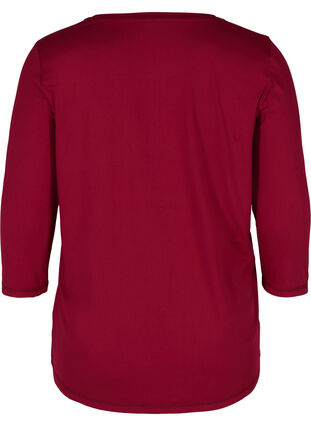 Sports top with 3/4 sleeves, Beet Red, Packshot image number 1