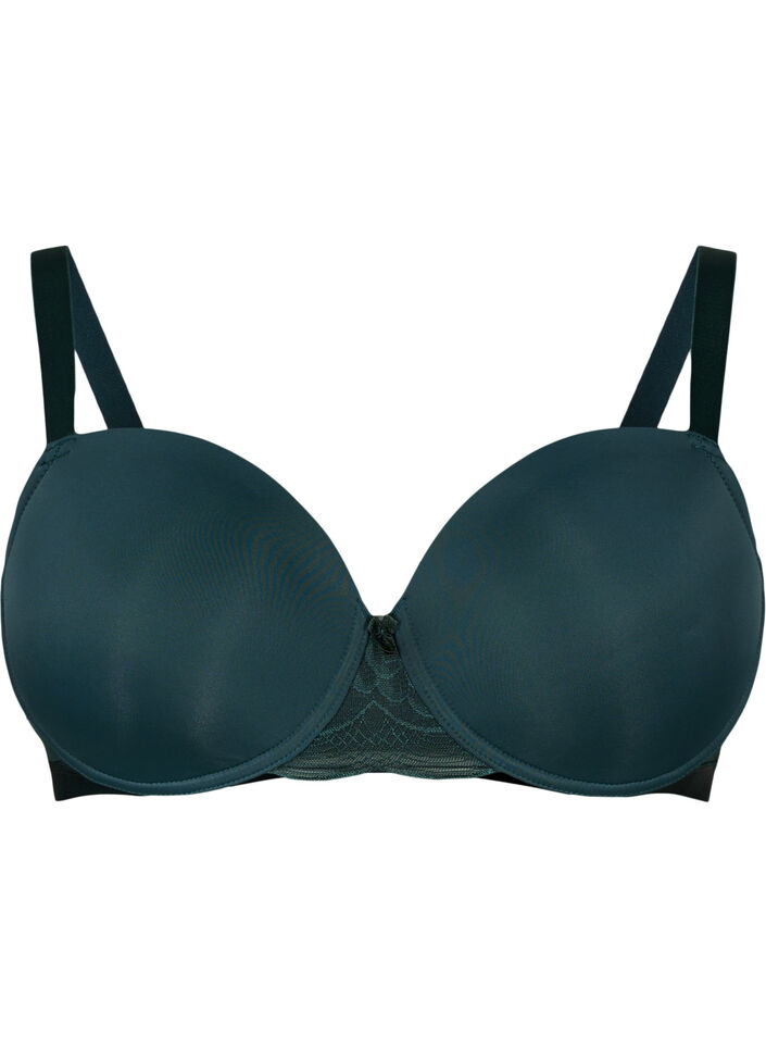 Moulded bra with mesh, Green, Packshot image number 0