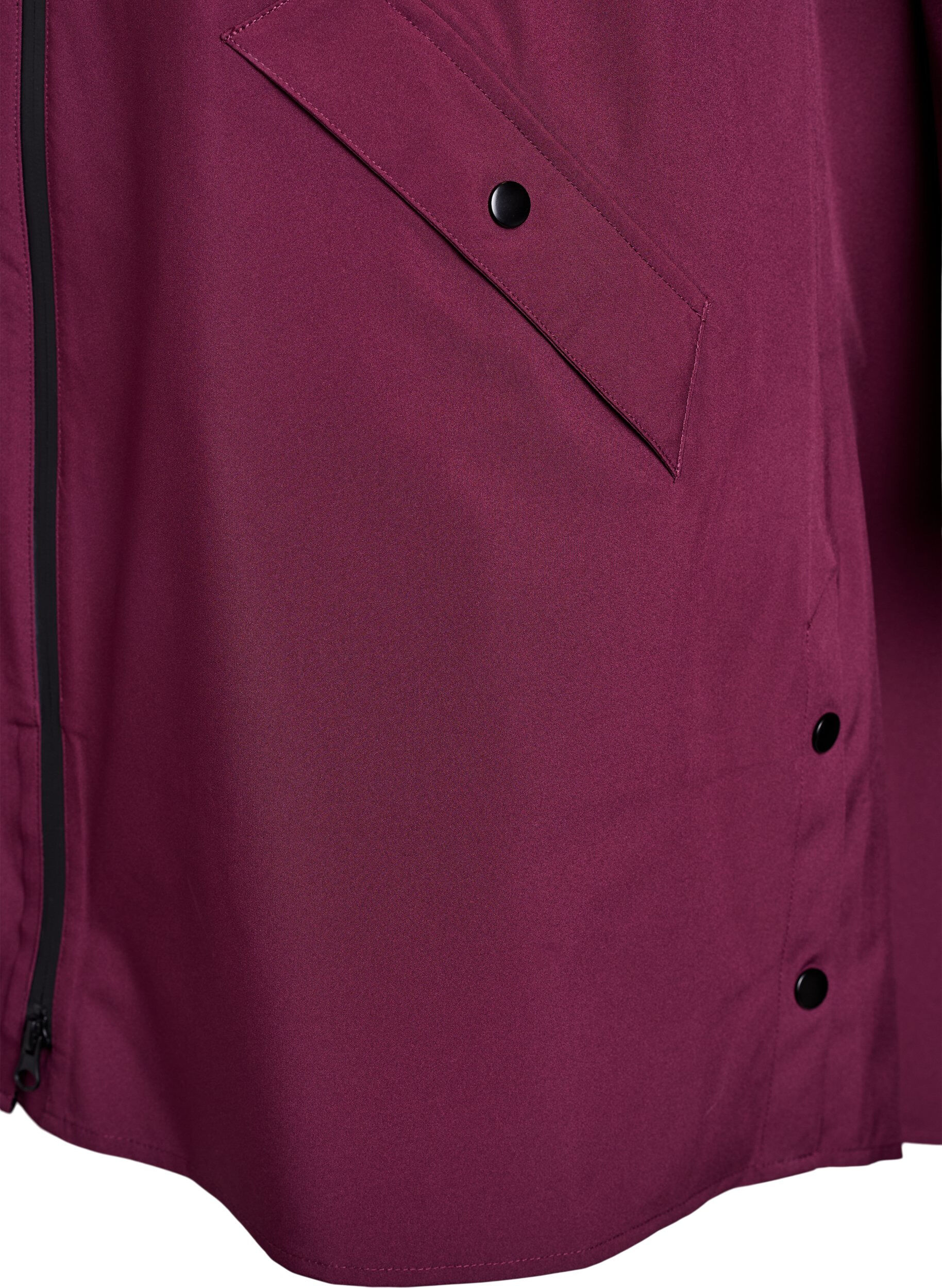 Zizzifashion Rain jacket with pockets and a hood, Dark Bordeaux, Packshot image number 3