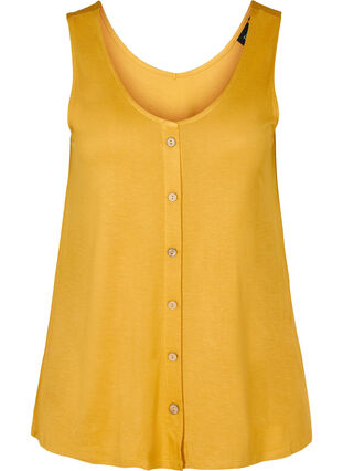 Viscose top with buttons, Golden Yellow, Packshot image number 0
