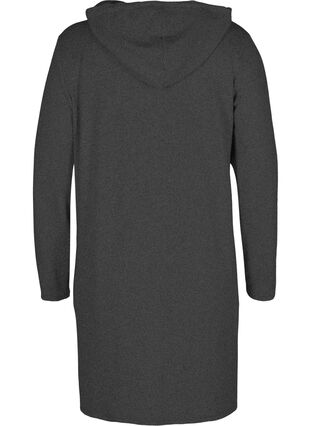 Long sleeve hoodie dress, Dark Grey Melange, Packshot image number 1