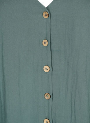 Viscose blouse with buttons and v-neck, Balsam Green, Packshot image number 2