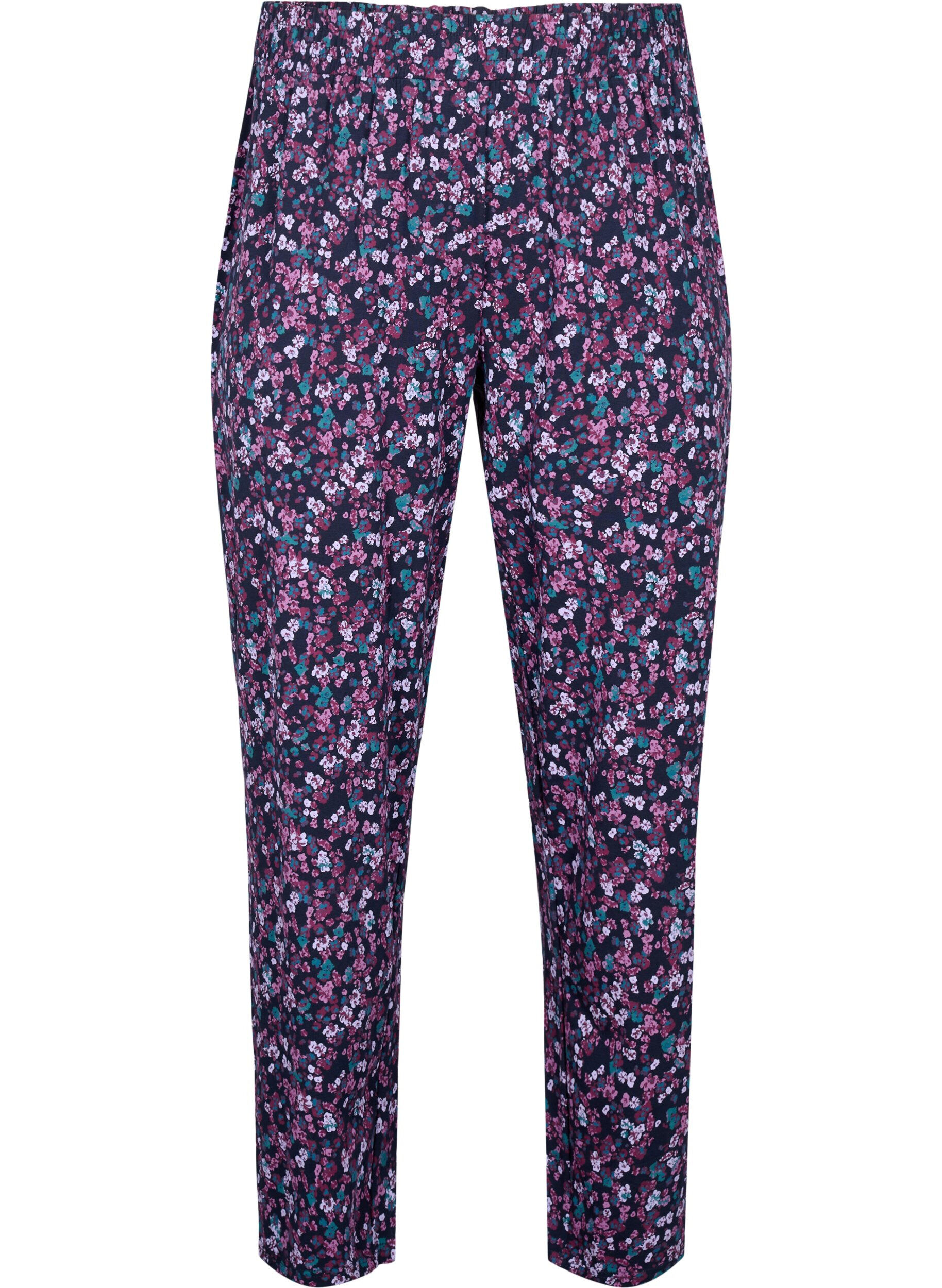 Zizzifashion Cotton pajama pants with print, Blue, Packshot image number 0