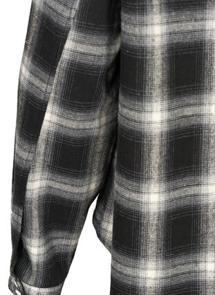 Checked shirt with chest pockets, Black checked, Packshot image number 3