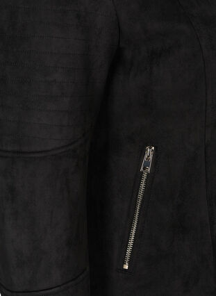 Faux suede jacket, Black, Packshot image number 3