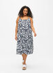 Viscose strap dress with print, Navy Bl. Ethnic AOP, Model image number 0