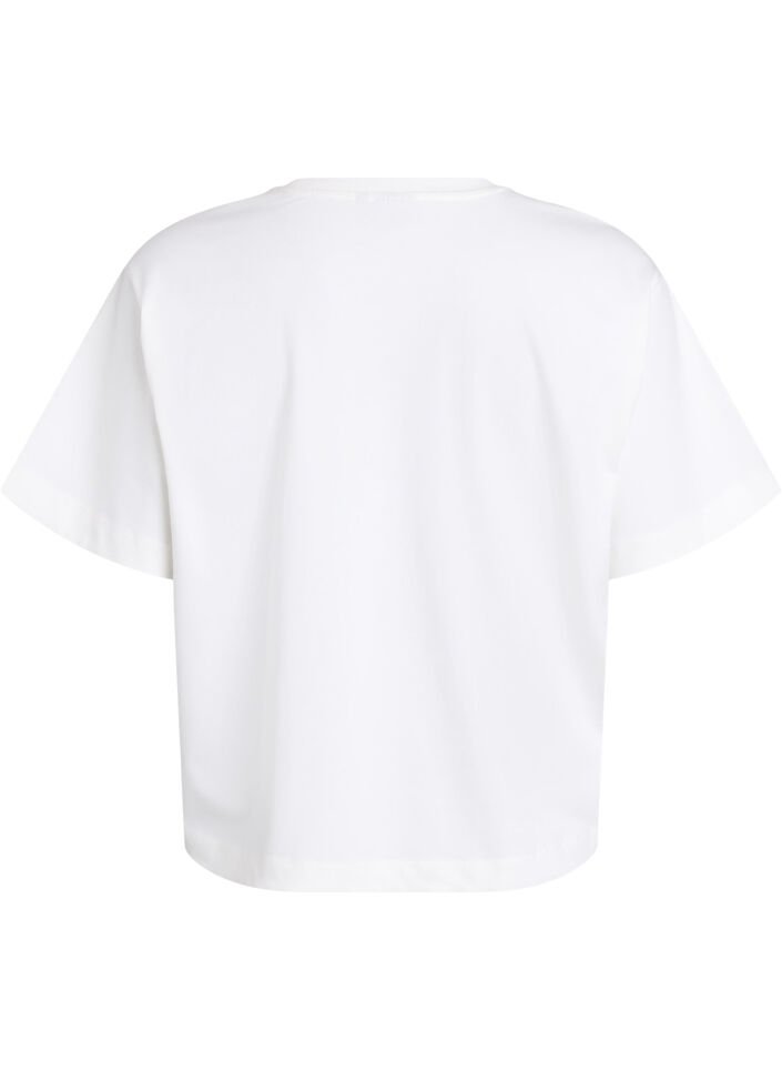 Boxy cotton t-shirt, White, Packshot image number 1