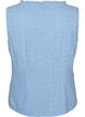Sleeveless blouse with broderie anglaise and ruffles, Light Blue, Packshot image number 1