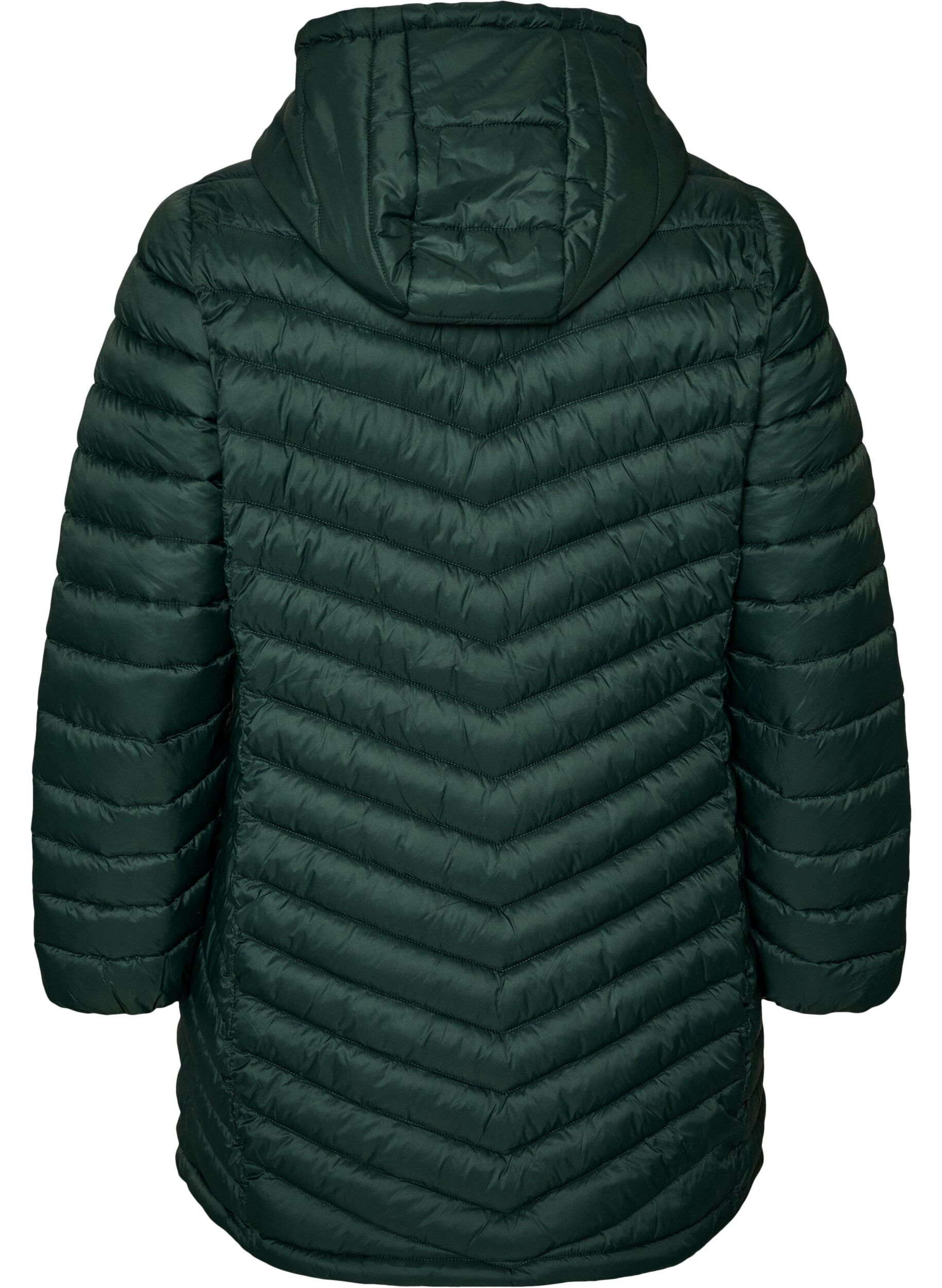 ZizzifashionLightweight jacket with pockets and detachable hood, Green, Packshot image number 1
