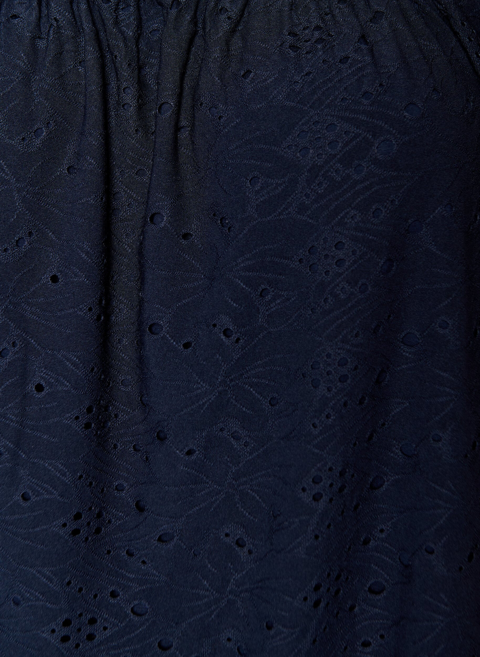 Zizzifashion Blouse with short puff sleeves and an openwork pattern, Blue, Packshot image number 2
