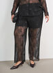 Mesh blouse with flowers and sequins, Black, Model image number 3