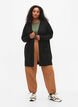 Ribbed Knit Cardigan with Pockets, Dark Grey, Model image number 1