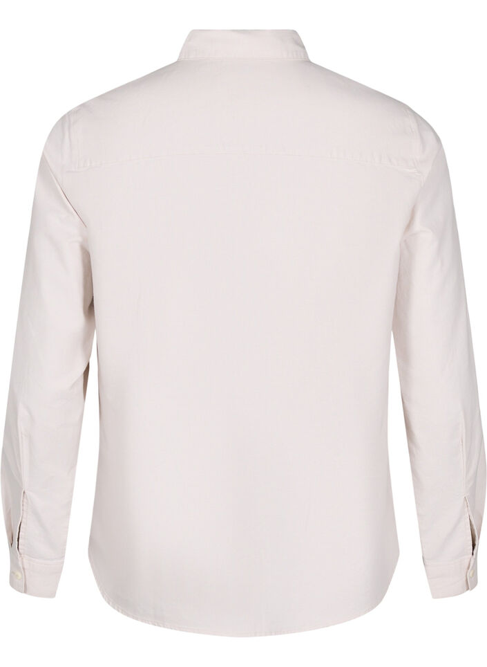 Long-sleeved cotton shirt, Beige, Packshot image number 1