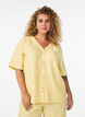 V-neck shirt blouse with short sleeves, Yellow, Model image number 0