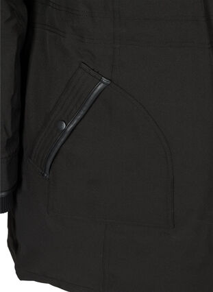 Winter jacket with zip and pockets, Black, Packshot image number 3