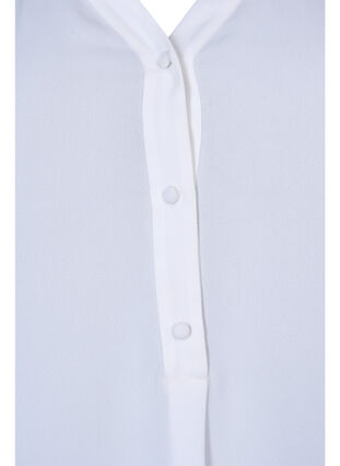 Top with long sleeves and button closure, Bright White, Packshot image number 2