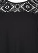 Short-sleeved viscose blouse with lace detail, Black, Packshot image number 2