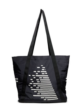 Sports bag with reflector and pockets, Black, Packshot image number 0