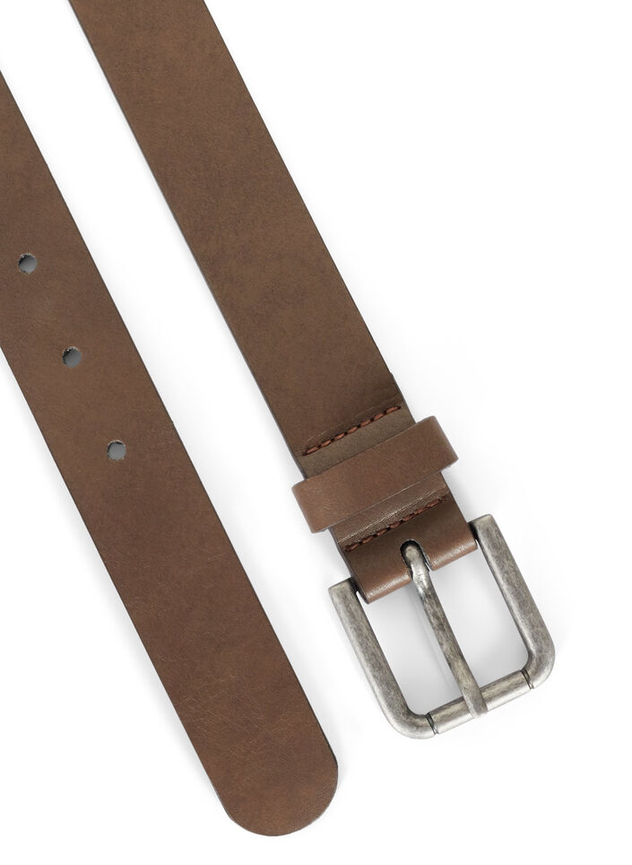 Brown belt in synthetic leather, Bracken, Packshot image number 2