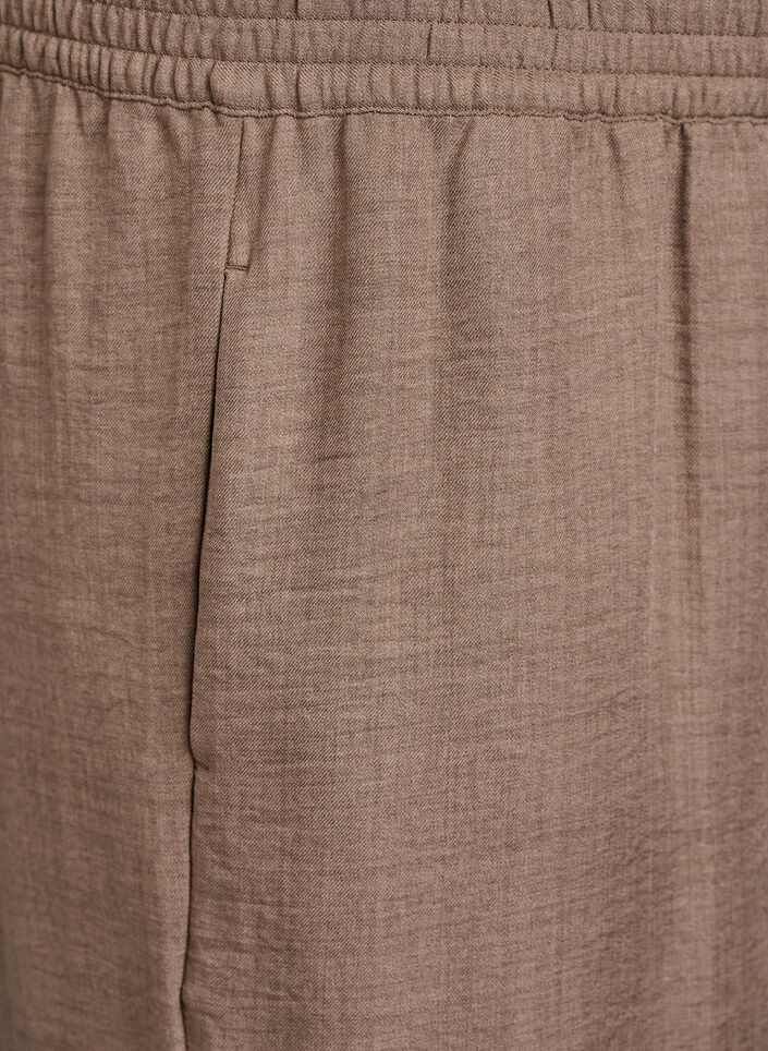 Loose trousers with elasticated waistband and pockets, Brown, Packshot image number 2