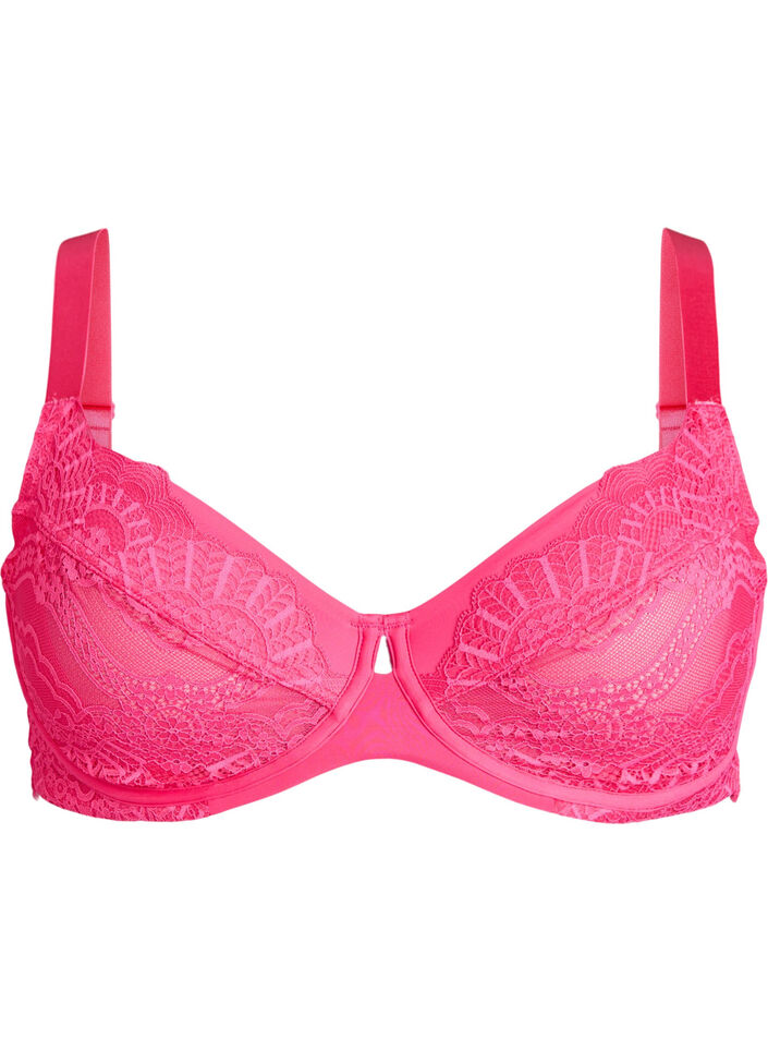 Full cover underwired lace bra, Pink, Packshot image number 0