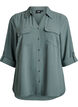 Shirt with chest pockets and 3/4 sleeves, Green, Packshot image number 0