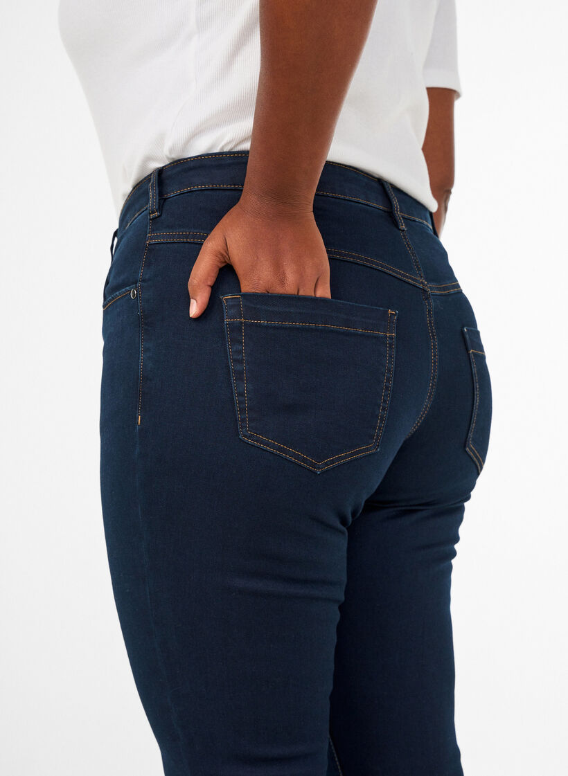 Slim fit Emily jeans with normal waist, Blue, Model image number 4