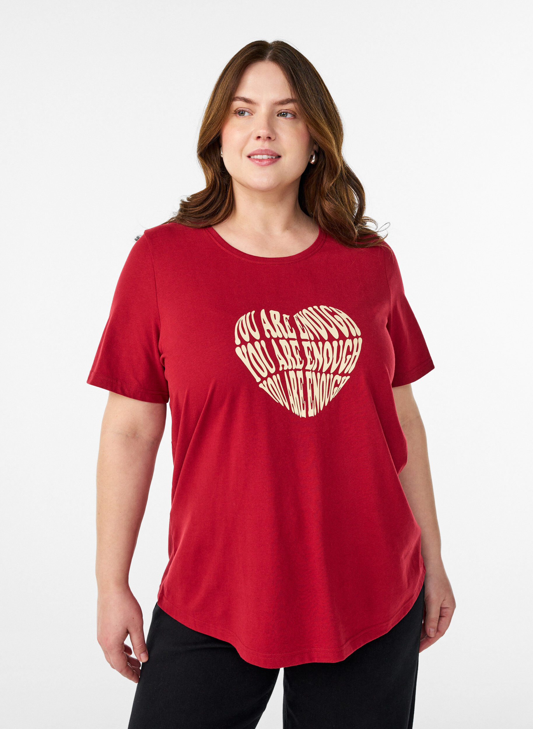 ZizzifashionT-shirt with motif, Red, Model image number 0