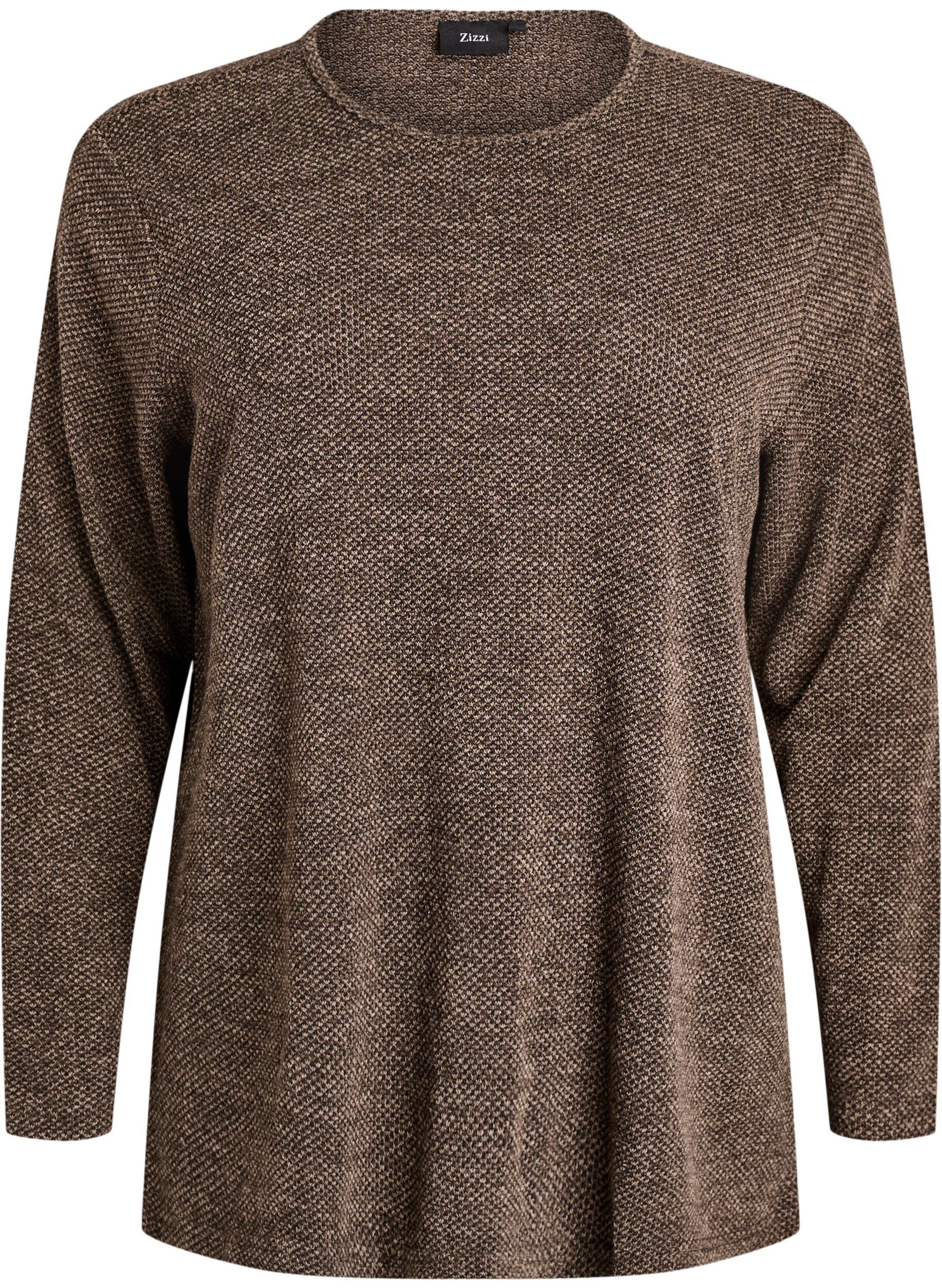 Long-sleeved blouse with texture