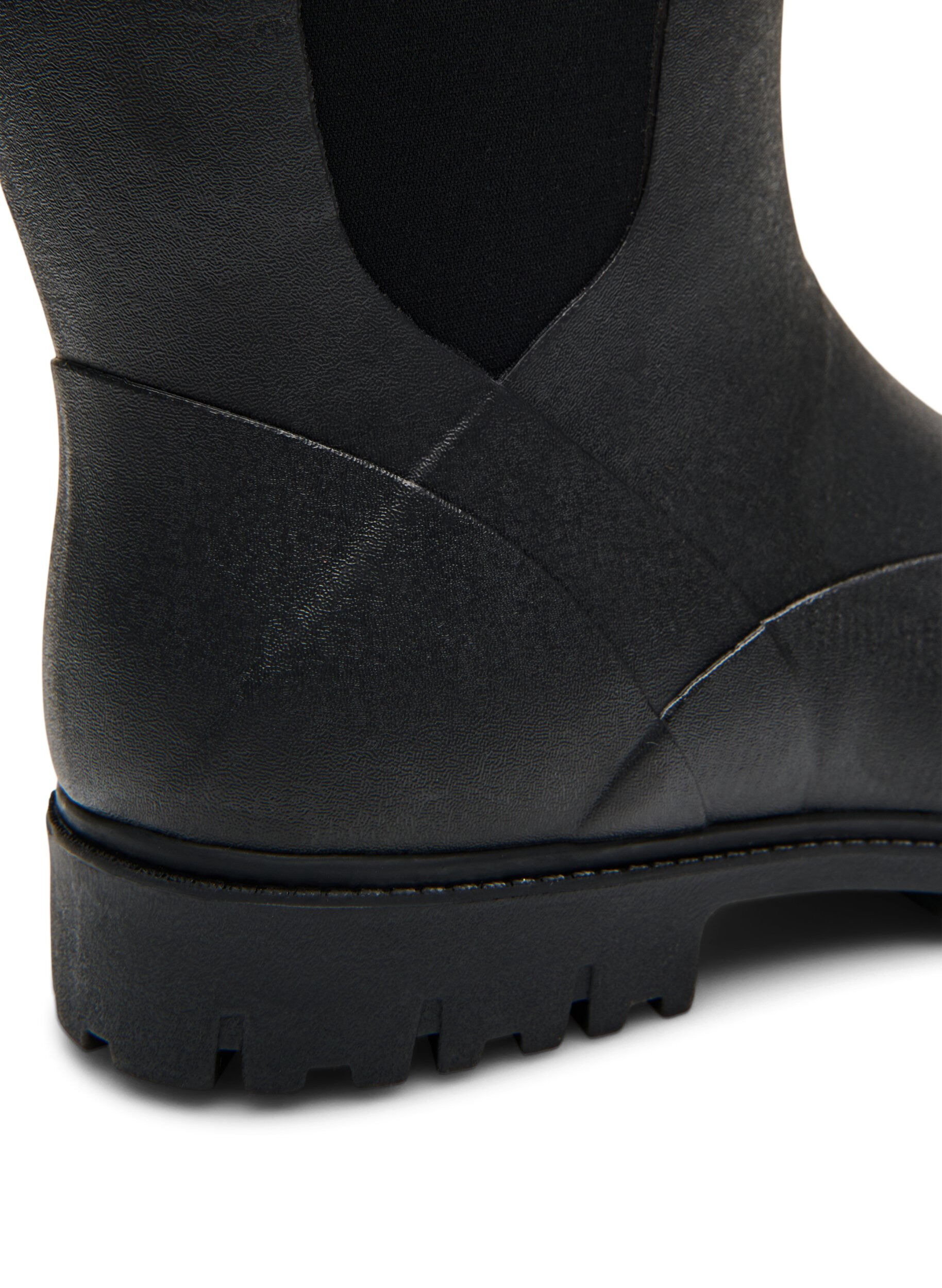 Zizzifashion Wide fit - Short wellies with elastic neoprene shaft, Black, Packshot image number 4