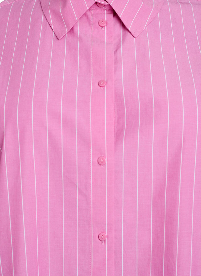Shirt blouse with pinstripes and tie detail at the back, Pink, Packshot image number 2