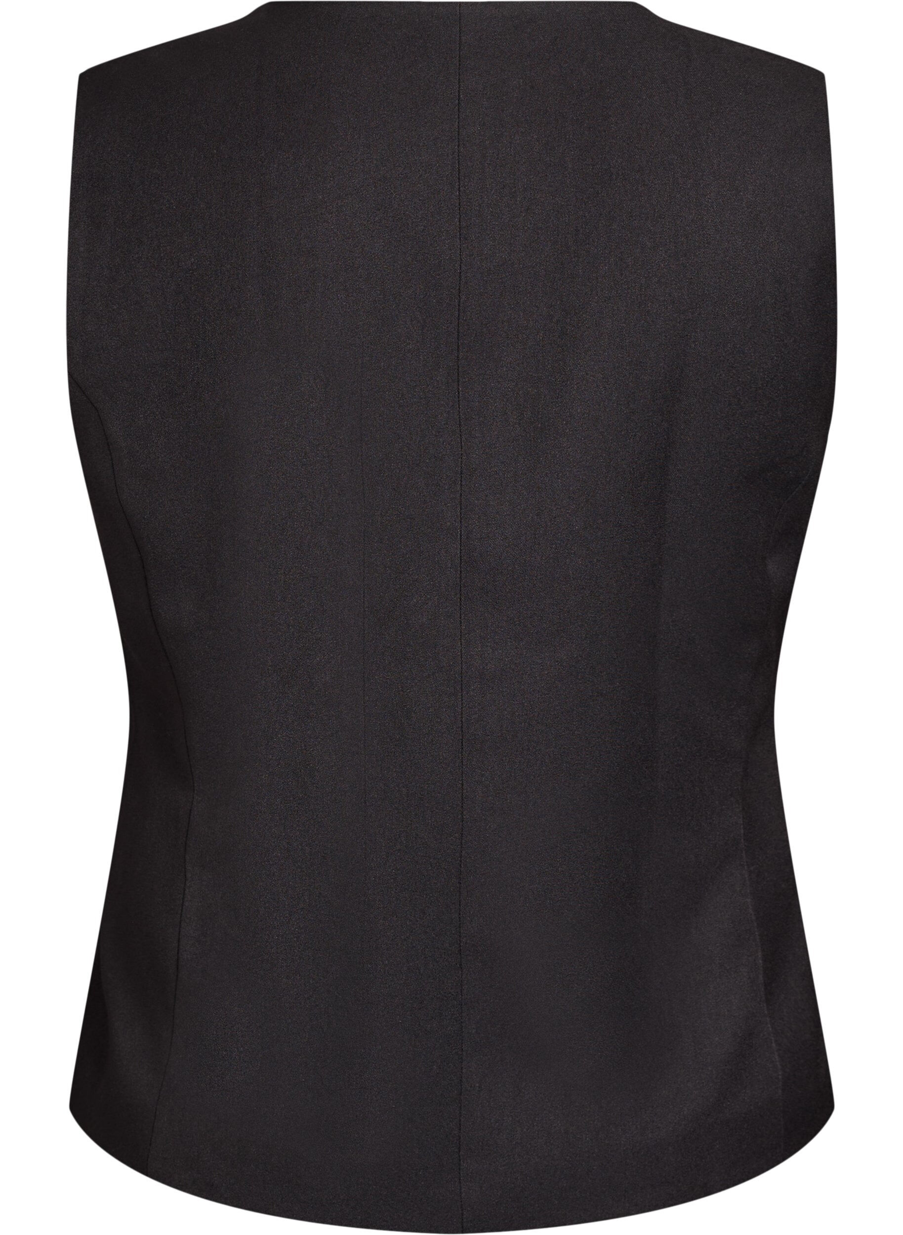Zizzifashion Waistcoat with button closure, Black, Packshot image number 1