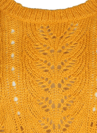 Knitted blouse with a feminine pattern, Mineral Yellow, Packshot image number 2