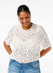 Lace blouse with short sleeves, Bright White, Model image number 0