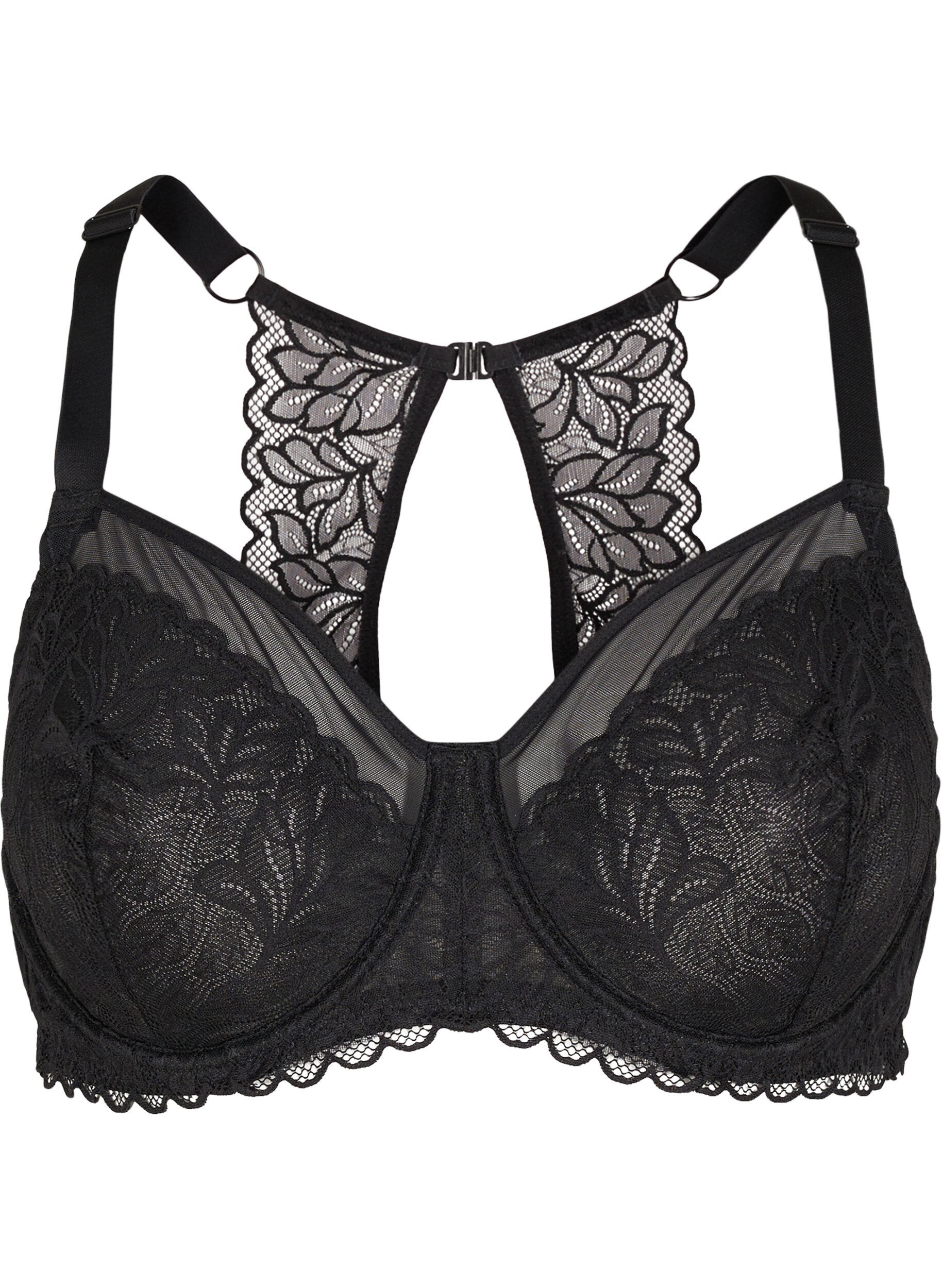 Zizzifashion Bra with lace and underwire, Black, Packshot image number 0