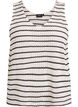 Sleeveless top with stripes and eyelet pattern, Vanilla, Packshot image number 0