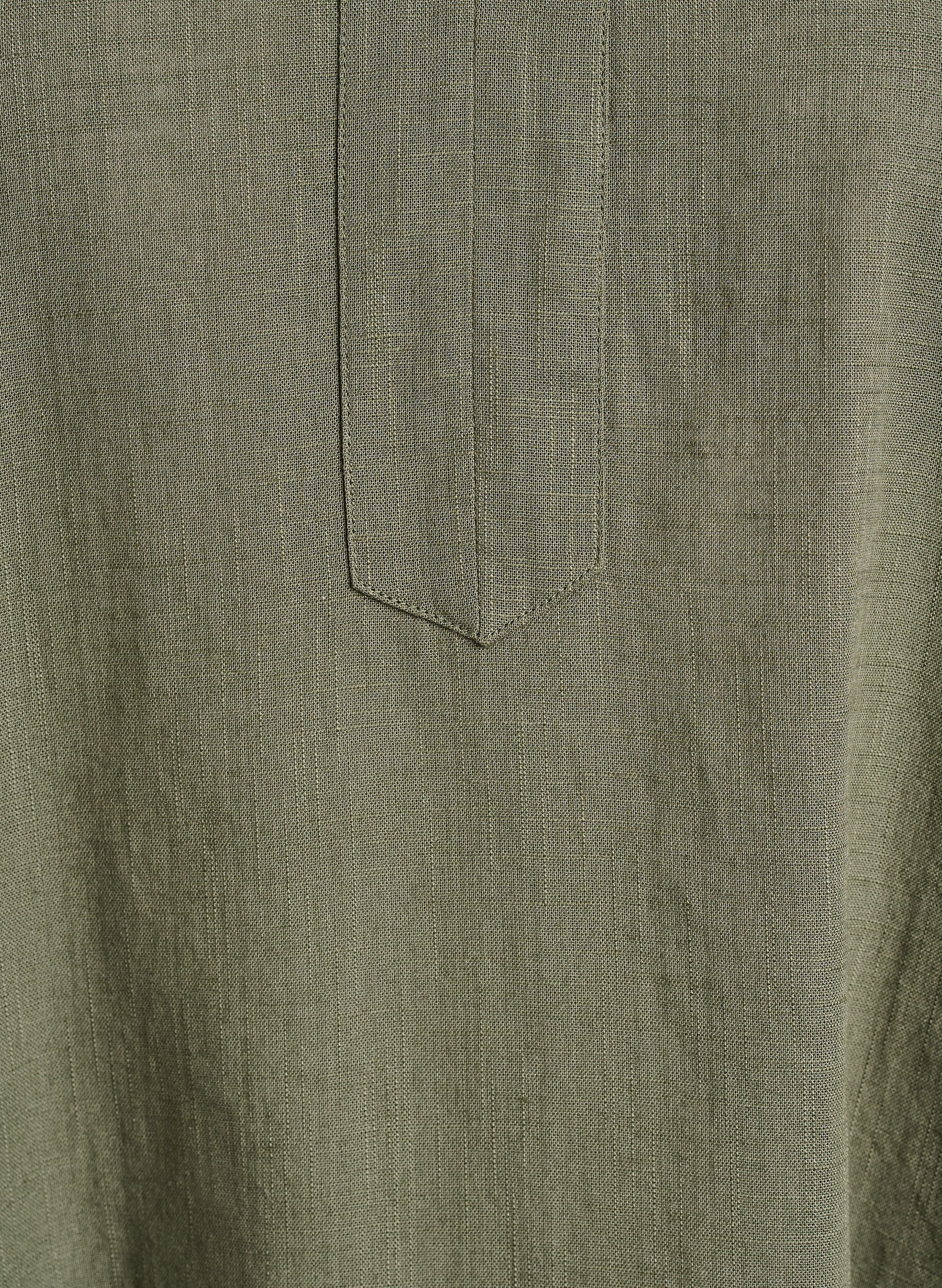 Zizzifashion Cotton tunic with a V-neck, Green, Packshot image number 2