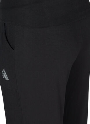 Flared sports trousers made from a viscose mix, Black, Packshot image number 3