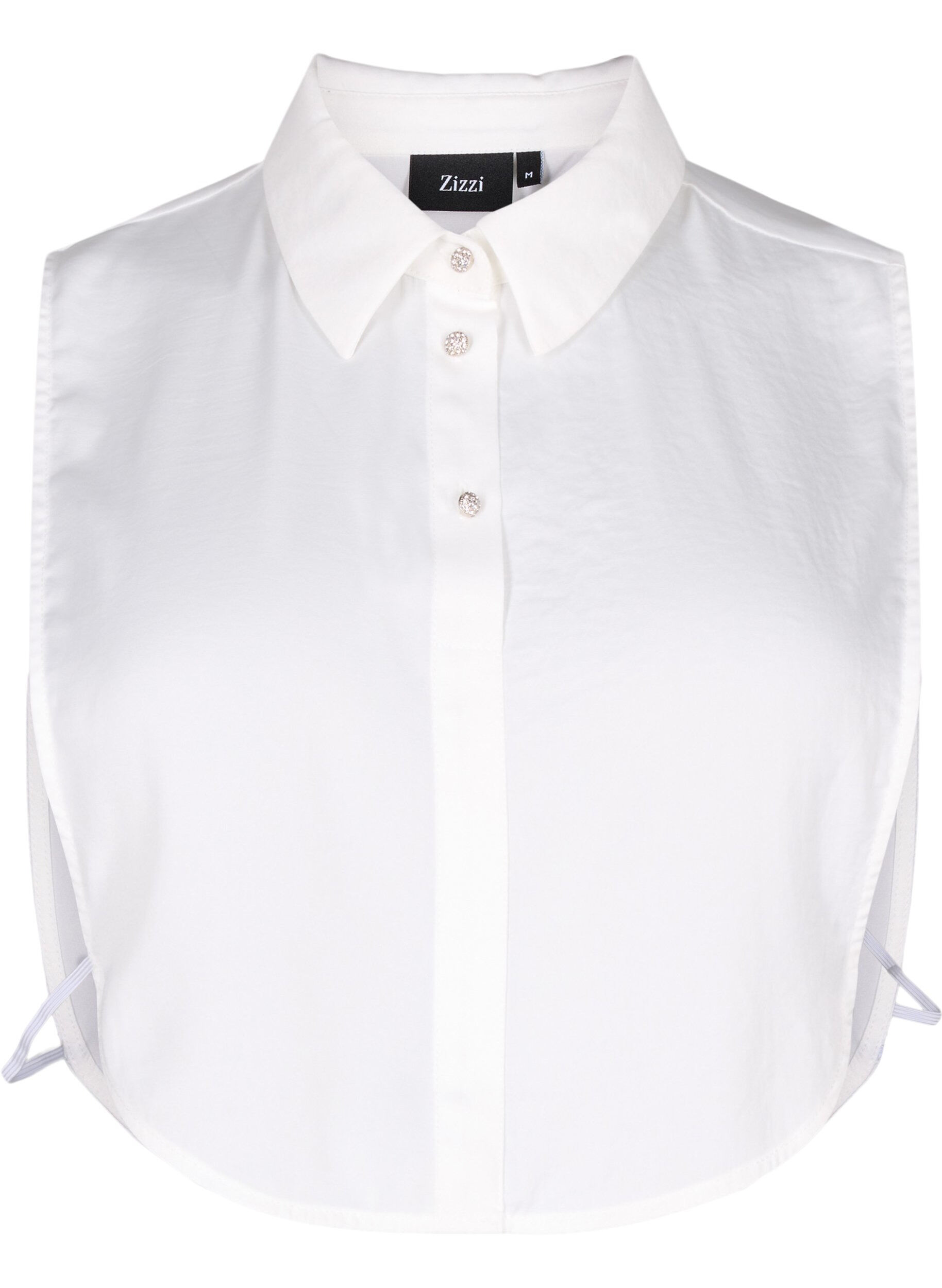 Zizzifashion Loose collar with glittery buttons, White, Packshot image number 0