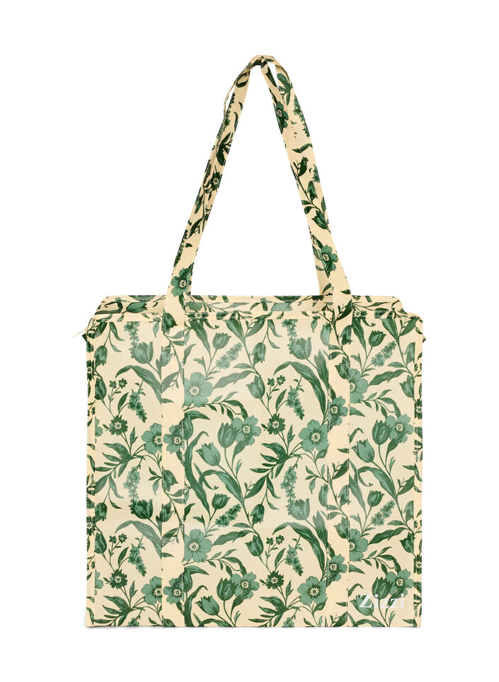 Shopping bag with zipper, Green, Packshot image number 1