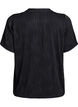 Blouse with short sleeves and a wavy texture, Black, Packshot image number 1