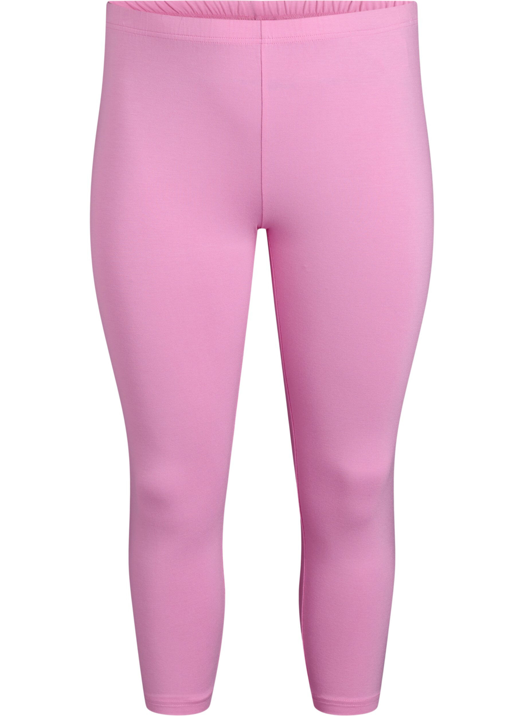 Zizzifashion Basic 3/4 leggings in viscose, Pink, Packshot image number 0